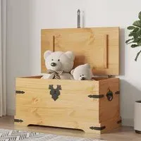 Croydon Blanket Box - Brown, Waxed Pinewood