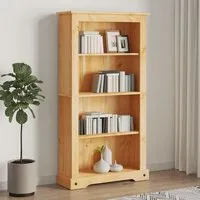 Croydon Bookcase with 4 Shelves - Brown, Pinewood