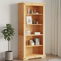 Croydon Bookcase with 5 Shelves - Brown, Pine Wood alternate view