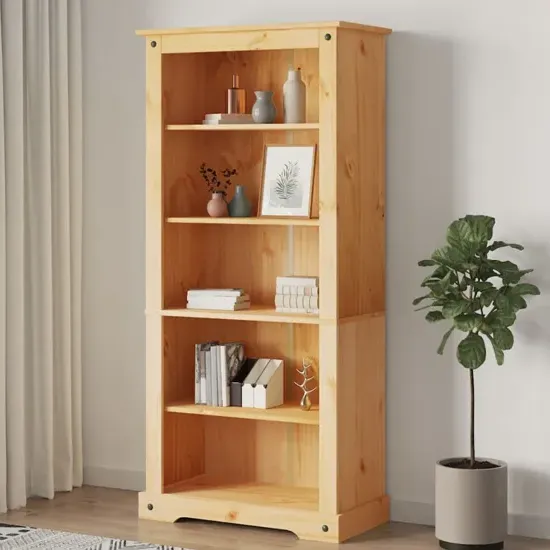 Croydon Bookcase with 5 Shelves - Brown, Pine Wood product