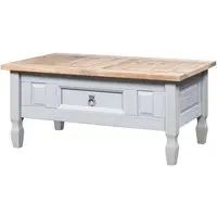 Croydon Coffee Table with Drawer - Grey, Pinewood