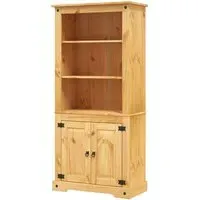 Croydon Display Cabinet with 2 Doors - Brown, Pinewood