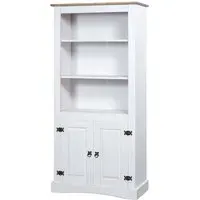Croydon Display Cabinet with 2 Doors - White, Pinewood