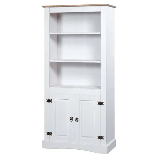 Croydon Display Cabinet with 2 Doors - White, Pinewood