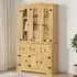 Croydon Display Cabinet with 6 Doors - Brown, Pinewood