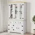 Croydon Display Cabinet with 6 Doors - White, Pinewood