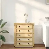 Croydon Small 5 Drawer Chest - Brown, Pine