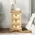 Croydon Small Bedside Cabinet with 3 Drawers - Brown, Pine