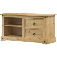 Croydon TV Stand with 2 Drawers - Brown, Pinewood