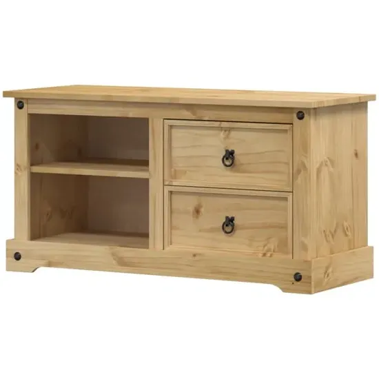 Croydon TV Stand with 2 Drawers - Brown, Pinewood