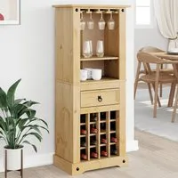Croydon Wine Cabinet with 1 Drawer - Brown, Pine