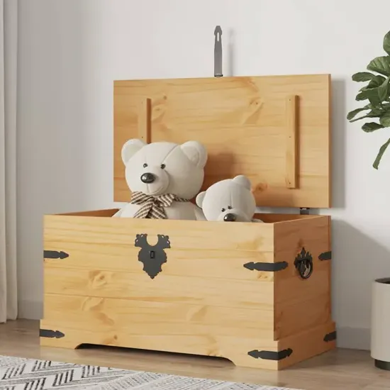 Croydon Wooden Blanket Box - Brown, Pine Wood product