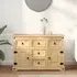 Croydon Wooden Sideboard with 2 Doors 5 Drawers - Brown