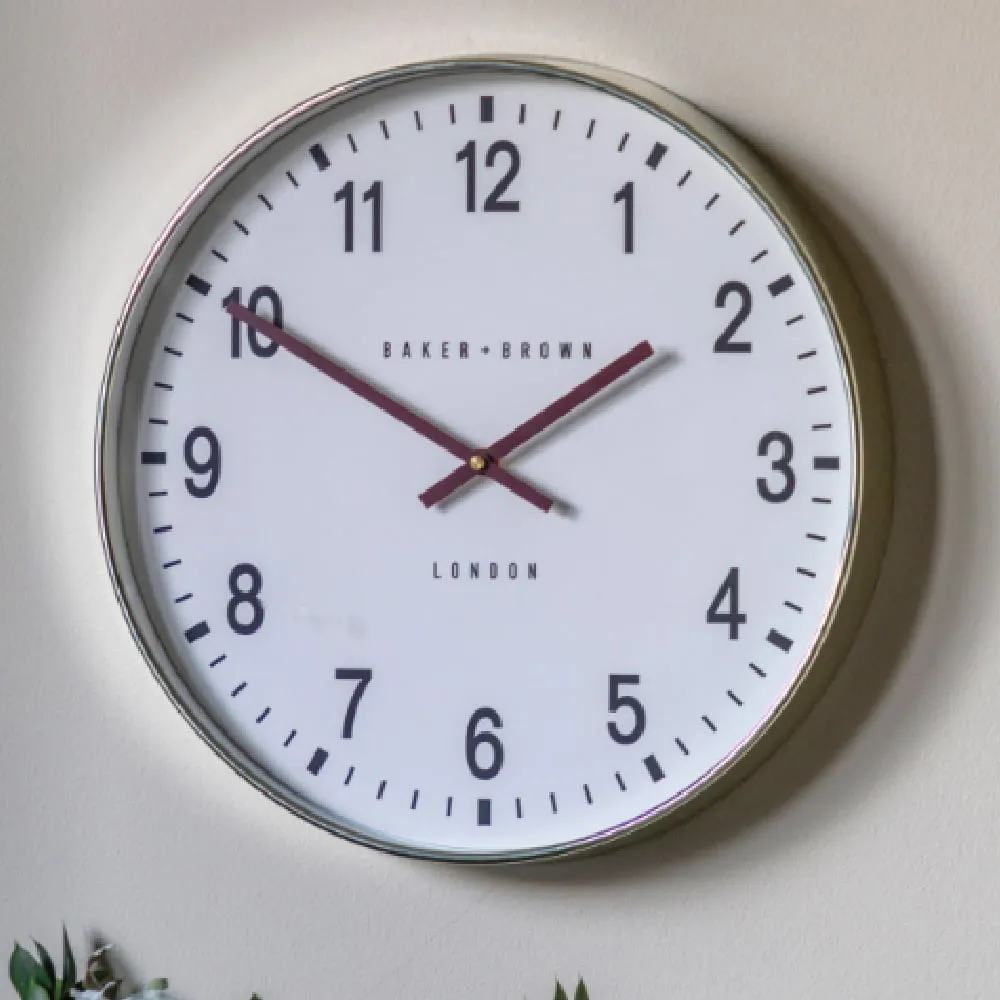 Cudahy Round Wall Clock - Chrome, Glass image