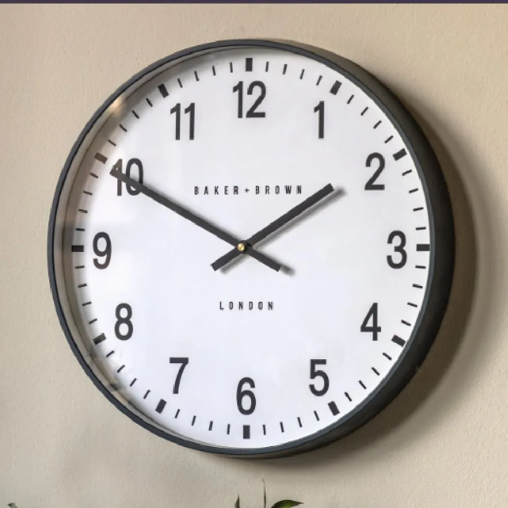 Cudahy Round Wall Clock - Grey, Glass