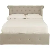 Cujam Double Ottoman Bed with Storage - Light Grey, Fabric