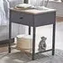 Cullman End Table with 1 Drawer - Anthracite, Oak