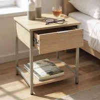 Cullman End Table with 1 Drawer - Grey, Oak