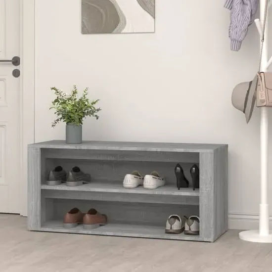 Culver Wide Shoe Storage Rack - Grey, Engineered Wood product