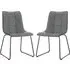 Cumming Dining Chairs in Pair - Grey, PU Leather