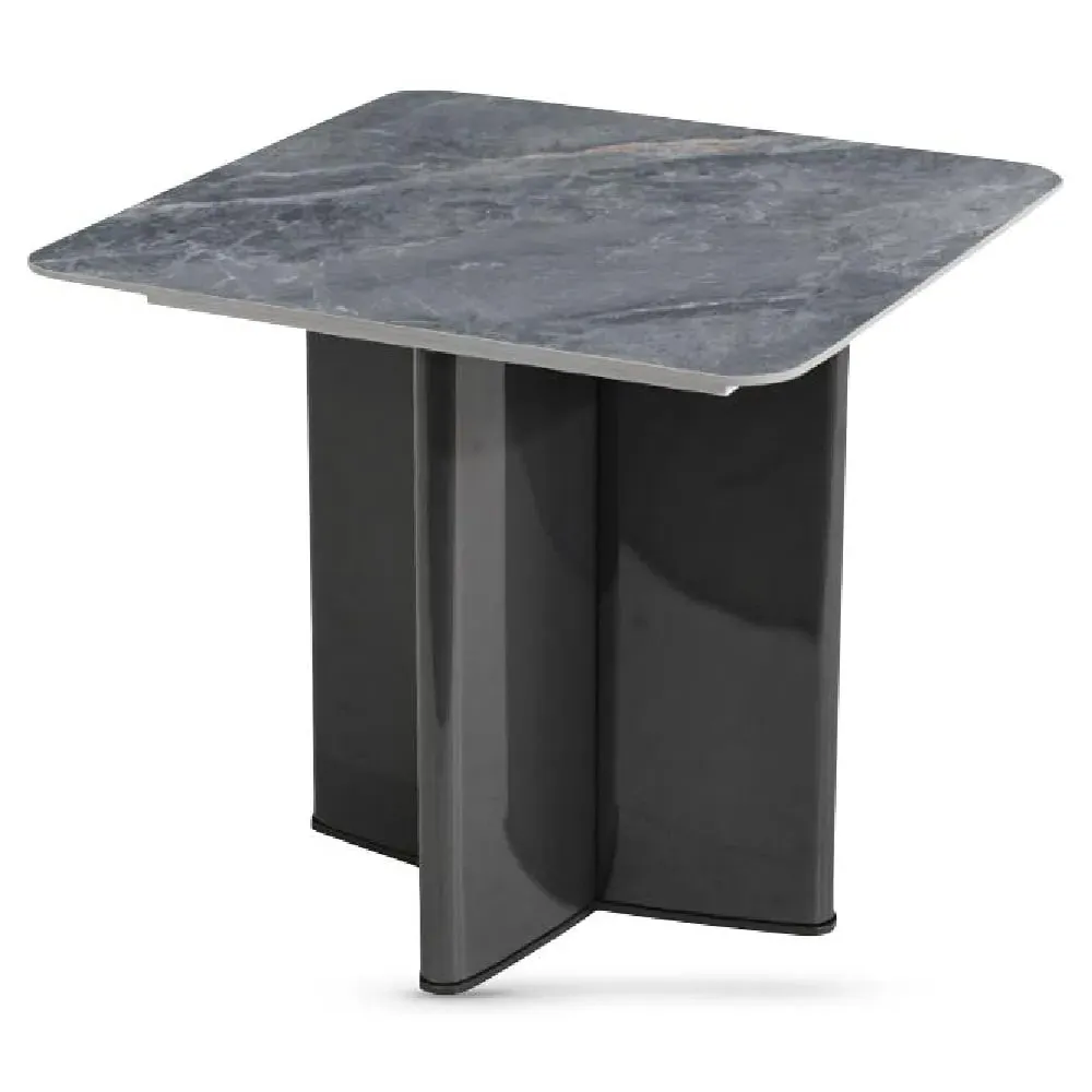 Cuneo Sintered Stone End Table - Dark Grey image