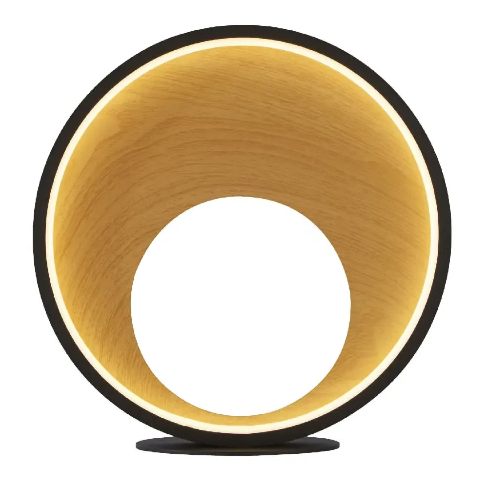 Curio Table Lamp - Black, Wood