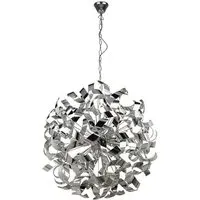 Curls Large 6 Light Ceiling Pendant Light - Chrome