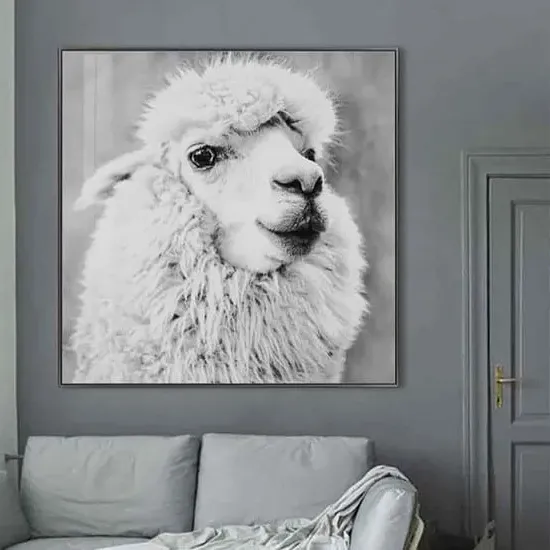 Cursa Alpaca Glass Wall Art - Silver