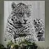 Cursa Cheetah Glass Wall Art - Black and White