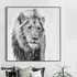 Cursa Golden Lion Square Wall Art - Black, Glass