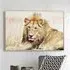 Cursa Golden Lion Wall Art - Gold, Glass