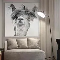 Cursa Llama Glass Wall Art - Silver