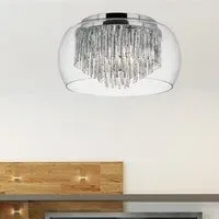Curva 4 Light Flush Ceiling Light - Chrome, Glass