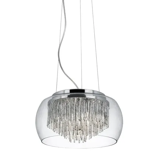 Curva 4 Light Pendant Ceiling Light - Chrome, Glass