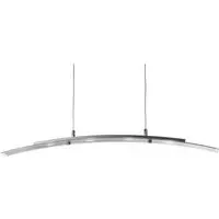 Curve 4 Light Frosted Glass Pendant Light - Satin Silver