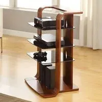 Curve JF204 Curved HI-FI Stand - Walnut Veneer