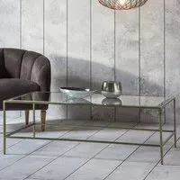 Custer Coffee Table - Clear Glass, Bronze Metal