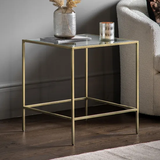 Custer Side Table - Clear, Bevelled Glass product