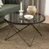 Cuxtun Round Coffee Table - Black, Smoked Glass