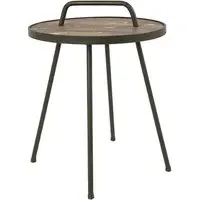 Cuyahoga Round Side Table - Vintage Brown, Wood