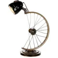Cycle Iron Table Lamp - Antique Brown, Gold
