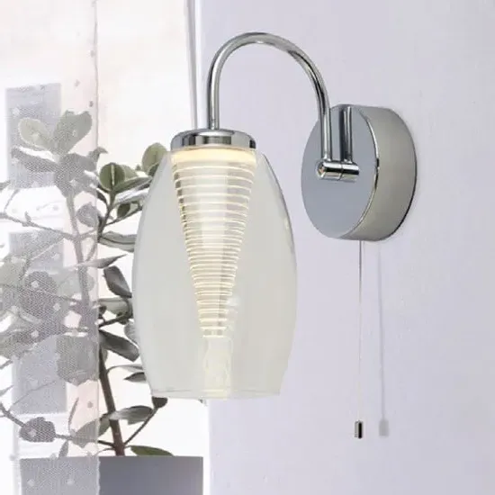 Cyclone 1 Wall Light - Chrome, Clear Glass image