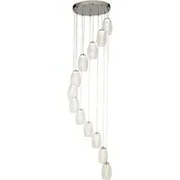Cyclone 12 Drop Pendant Light - Chrome, Clear Glass