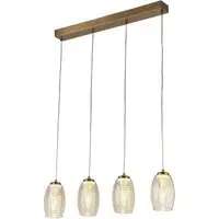 Cyclone 4 Light Pendant Light - Bronze, Champagne Glass