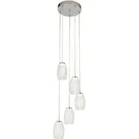 Cyclone 5 Drop Pendant Light - Chrome, Clear Glass