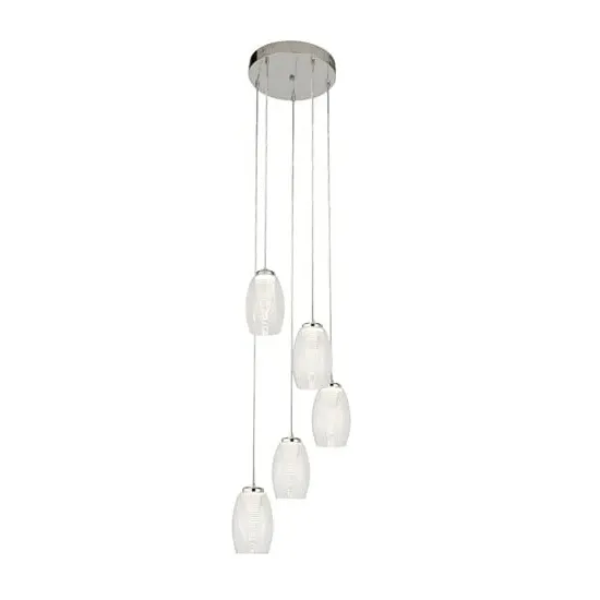 Cyclone 5 Drop Pendant Light - Chrome, Clear Glass image