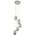 Cyclone 5 Drop Pendant Light - Chrome, Smoked Glass