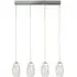 Cyclone Wall Hung 4-Light Bar Pendant - Chrome, Clear Glass