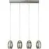 Cyclone Wall Hung Bar 4 Pendant Light - Chrome, Smoked Glass