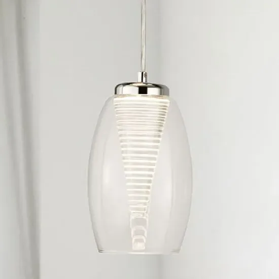 Cyclone Wall Hung Pendant Light - Chrome, Clear Glass image
